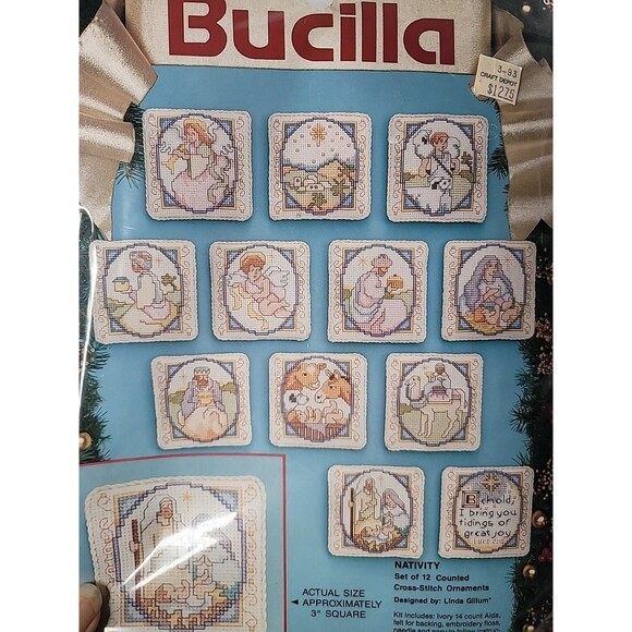 Bucilla Nativity‎ Set of 12 Counted Cross Stitch Ornaments #83045 Christmas NEW - Picture 4 of 6